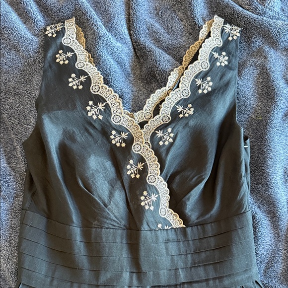 Ann Taylor Black Midi Dress with Embroidery - Picture 4 of 5